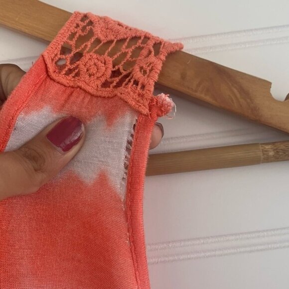 Rue21 White Coral Striped Tie Dye Lace Tank Top Size M - Picture 3 of 5